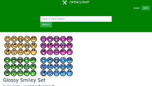 openclipart圖庫：Glossy Smiley Set-資源代表圖