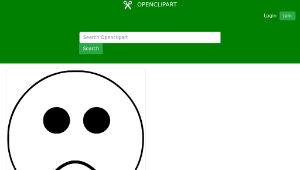 openclipart圖庫：Sad smiley emoji face black and white縮圖