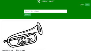 openclipart圖庫：trumpet - lineart縮圖