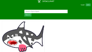 openclipart圖庫：Black, White & Red Cartoon Shark Cow縮圖
