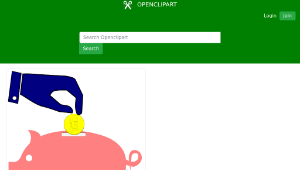 openclipart圖庫：Piggybank Hand + Coin-資源代表圖