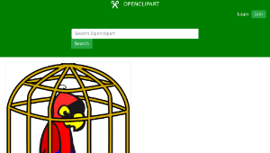 openclipart圖庫：Parrot in a cage縮圖