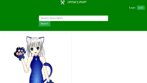 openclipart圖庫：icecat girl manga縮圖