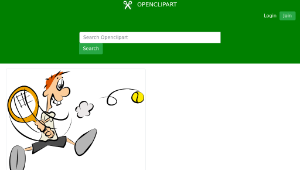 openclipart圖庫：Cartoon Tennis Player縮圖