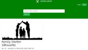 openclipart圖庫：Family Shelter Silhouette-資源代表圖