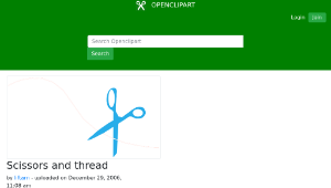 openclipart圖庫：Scissors and thread縮圖