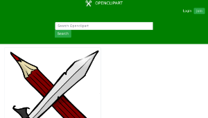 openclipart圖庫：Sword and pencil縮圖