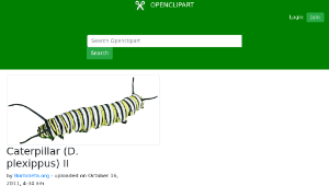 openclipart圖庫：Caterpillar (D. plexippus) II縮圖