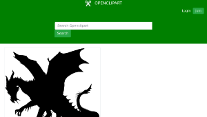 openclipart圖庫：Horned Dragon Silhouette縮圖