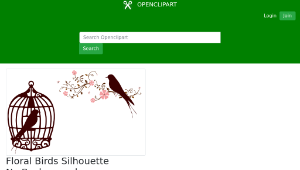 openclipart圖庫：Floral Birds Silhouette No Background縮圖