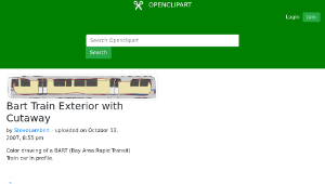 openclipart圖庫：Bart Train Exterior with Cutaway-資源代表圖