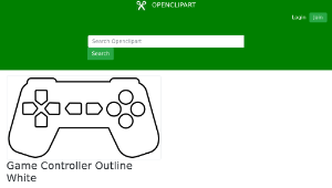 openclipart圖庫：Game Controller Outline White