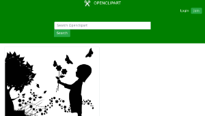 openclipart圖庫：Girl With Flowers Floral Scene Silhouette縮圖