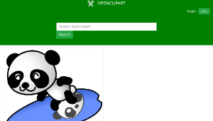 openclipart圖庫：surfer panda縮圖