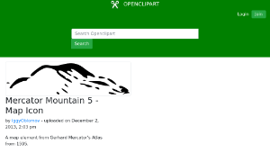 openclipart圖庫：Mercator Mountain 5 - Map Icon縮圖