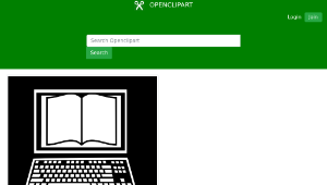openclipart圖庫：Book on monitor縮圖