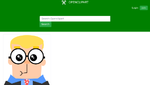 openclipart圖庫：Cartoon guy with glasses縮圖