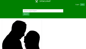 openclipart圖庫：Embracing Couple Silhouette縮圖