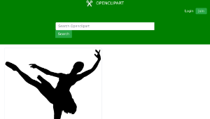 openclipart圖庫：Woman And Man Ballet Silhouette Minus Man-資源代表圖