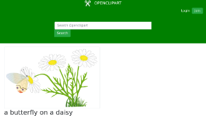openclipart圖庫：a butterfly on a daisy縮圖