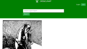 openclipart圖庫：Old man with a Flashlight縮圖