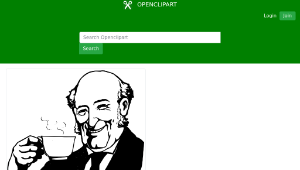 openclipart圖庫：Bald Man Drinks Coffee縮圖