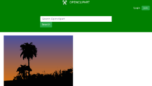 openclipart圖庫：Palm Tree Silhouette縮圖