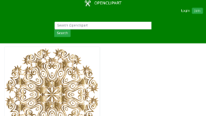 openclipart圖庫：Gold Floral Flourish Motif Design No Background縮圖