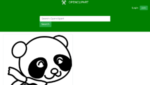 openclipart圖庫：Skating Panda Coloring Page縮圖