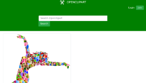 openclipart圖庫：Chromatic Tiled Carefree Dancing Woman Silhouette縮圖