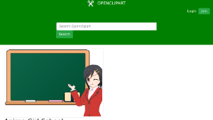 openclipart圖庫：Anime Girl School Chalkboard 2-資源代表圖