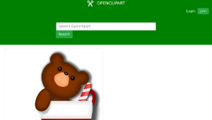 openclipart圖庫：Teddy Bear Stocking縮圖