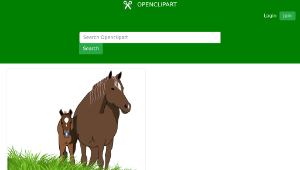 openclipart圖庫：mare and foal縮圖