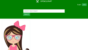 openclipart圖庫：Cartoon Girl With Glasses-資源代表圖