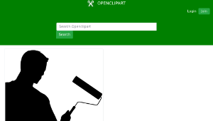 openclipart圖庫：Man Painting Silhouette-資源代表圖