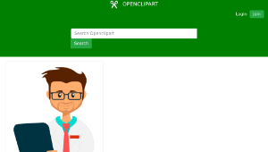 openclipart圖庫：Doctor holding clipboard - fixed arm and whiter coat縮圖