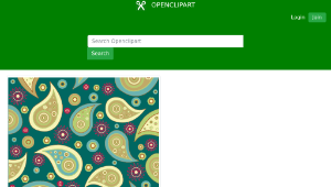 openclipart圖庫：Green And Gold Paisley Pattern縮圖