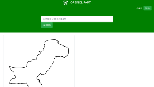 openclipart圖庫：Black outline map of Pakistan縮圖