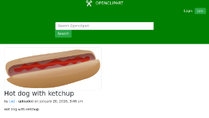 openclipart圖庫：Hot dog with ketchup縮圖