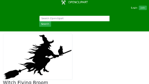openclipart圖庫：Witch Flying Broom Silhouette-資源代表圖