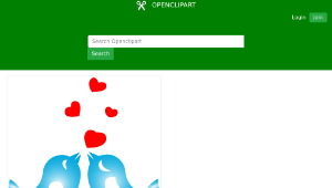 openclipart圖庫：Colored Love Birds With Hearts-資源代表圖