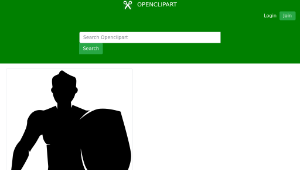 openclipart圖庫：Man With Shield Silhouette縮圖