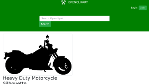 openclipart圖庫：Heavy Duty Motorcycle Silhouette縮圖