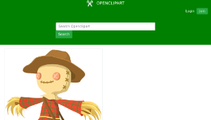 openclipart圖庫：Cartoon Scarecrow縮圖