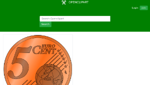 openclipart圖庫：five euro cent-資源代表圖
