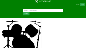 openclipart圖庫：Drum Set Silhouette