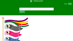 openclipart圖庫：Koinobori with Pole-資源代表圖