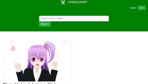 openclipart圖庫：Blue Haired Anime Girl-資源代表圖