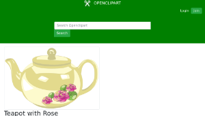 openclipart圖庫：Teapot with Rose decoration縮圖