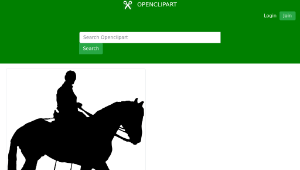 openclipart圖庫：Man Riding Horse Silhouette-資源代表圖
